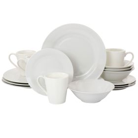 Gibson Home 16 Piece Bedford Lane Fine Ceramic Dinnerware Set in Off White