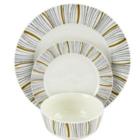 Gibson Home Classic Burst Decorated 12 Piece Dinnerware Set