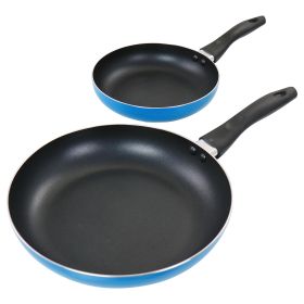 Gibson Home 2 Piece 10 inch Aluminum Frying Pan in Blue