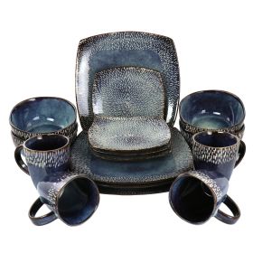 Meritage 16 Piece Stoneware Dinnerware Set in Blue (service for 4)