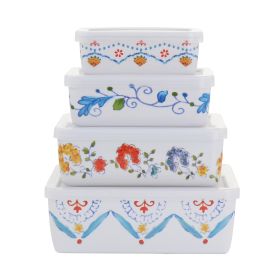 Gibson Home 8 Piece Anaya Rectangular Nesting Food Storage Set