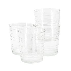 Gibson Home 4 Piece 13.5 Ounce Swirl Double Old-Fashioned Glassware Set