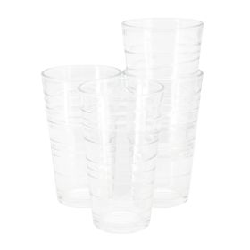 Gibson Home 4 Piece 16 Ounce Swirl Glass Tumbler Set