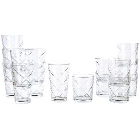 Gibson Home 16 Piece Lattice Glassware Drinkware Set