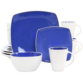 Gibson Elite Soho Lounge 16 Piece Stoneware Dinnerware Set in Cobalt