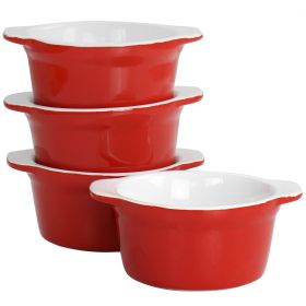 Martha Stewart 4 Piece Stoneware 4in Ramekin Set in Red