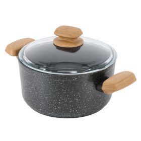 Korkmaz Montana 2 Piece 5 Liter Aluminum Nonstick Casserole Dish with Lid and Faux Wood Handles