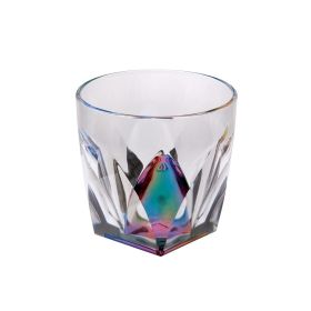 Rainbow Diamond Acrylic Glasses Drinking Set of 4 DOF (9oz), Plastic Drinking Glasses, BPA Free Cocktail Glasses, Drinkware Set, Drinking Water Glasse