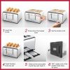 Toaster 4 Slice, Geek Chef Stainless Steel Extra-Wide Slot Toaster with Dual Control Panels of Bagel/Defrost/Cancel Function, 6 Toasting Bread Shade S