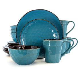 Elama Sea Glass 16 Piece Luxurious Stoneware Dinnerware with Complete Setting for 4