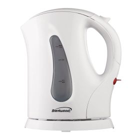 Brentwood 1.0 Liter Cordless Plastic Tea Kettle in White